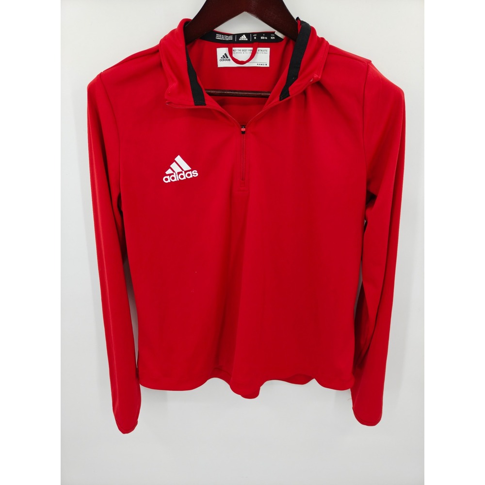 Adidas Womens Aeroready Quarter Zip Pullover Red Long Sleeve Top FP9819 Size M